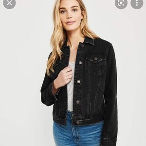 Abercrombie black denim jacket size S